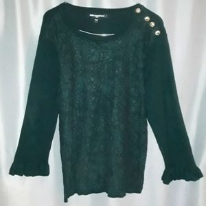 Deep Green Women's Lace Blouse from Karl Lagerfeld
